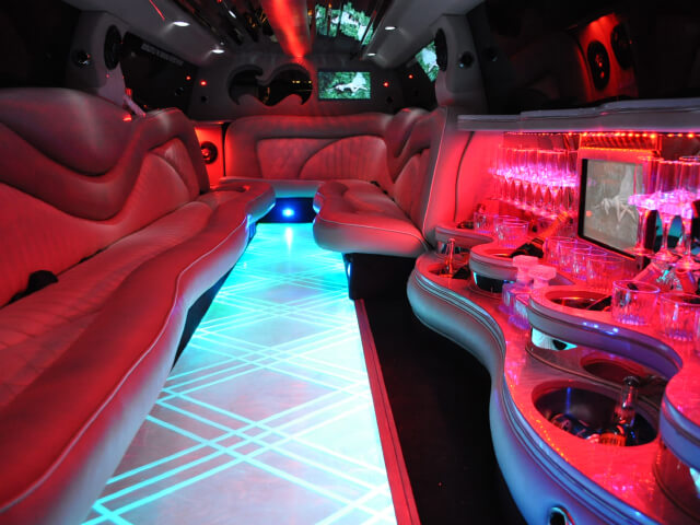 Disco lighting on limo