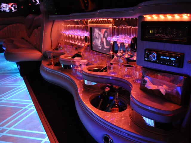 Beverage coolers on limo