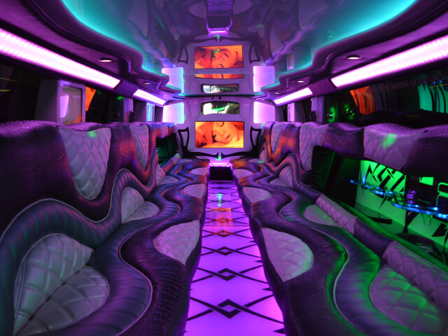 Leather seating on limo