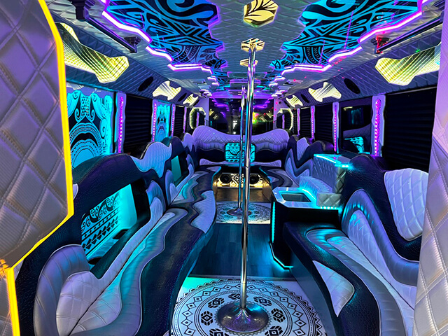 Dance floors on party bus